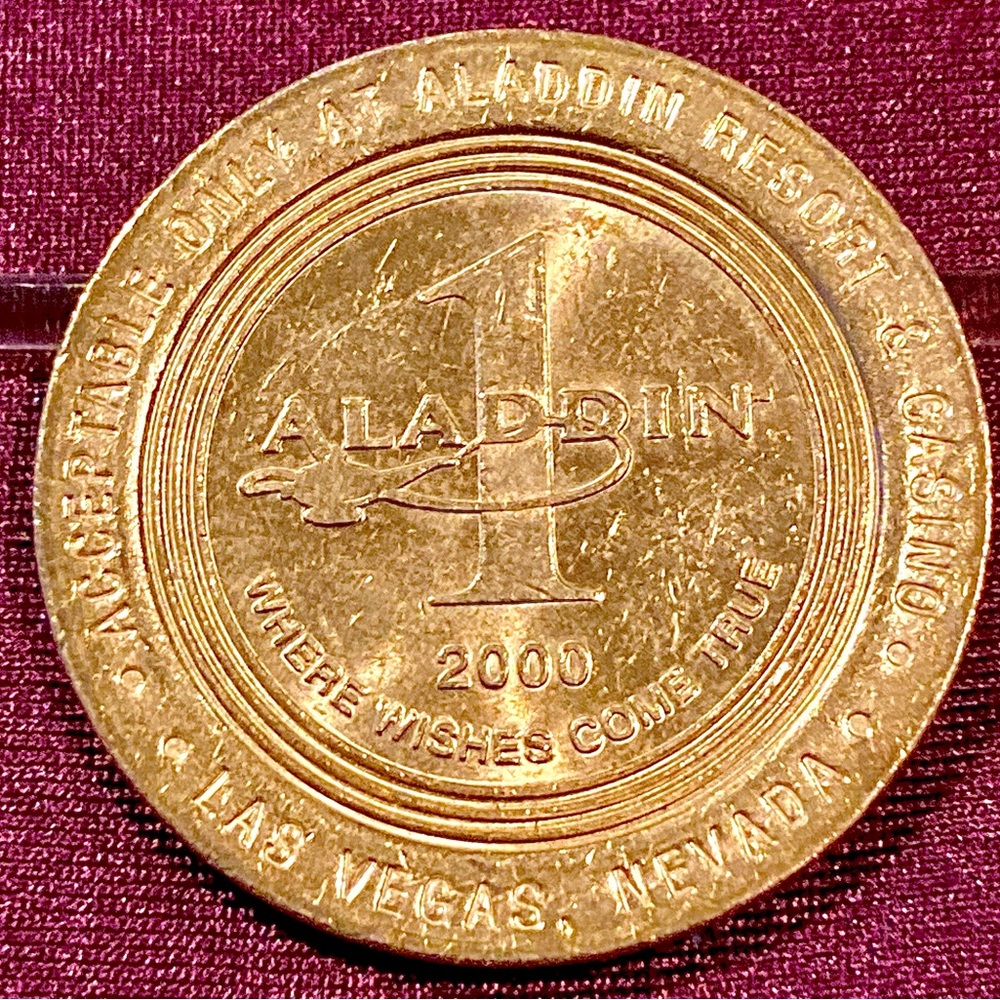 Aladdin Las Vegas $1 Gold Game Coin 2000
